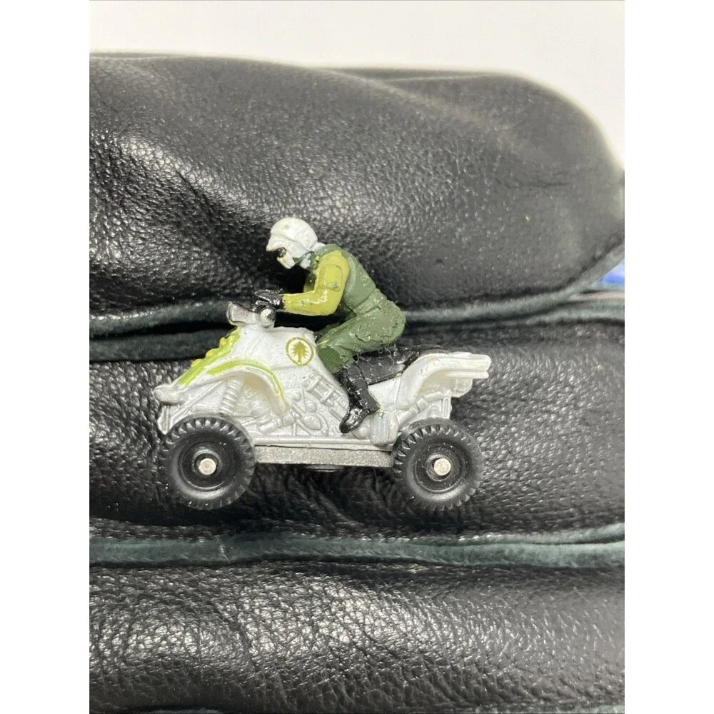 Vintage Galoob Micro Machines White Green Quad Racer ATV & Motorcycles Lot Of 4